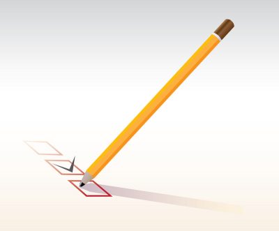 pencil ticking box